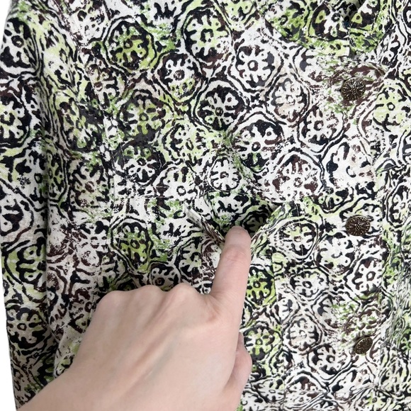 Christopher & Banks Linen Blend Trellis Print Lightweight Jacket - Picture 7 of 13